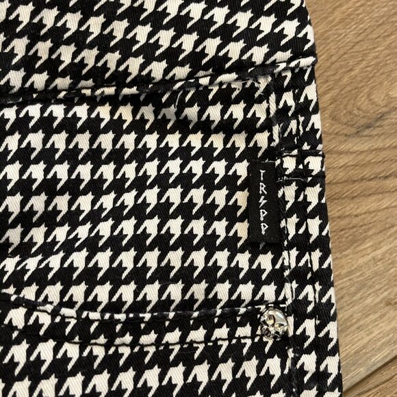 Women's Dang Goodman Tripp NYC Houndstooth Skinny Jeans SZ 11 Black Rocker Pants - Picture 7 of 14